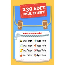 Piksel Grafik Renkli Okul Etiketi Kalem Defter Etiketi Özel Isim Yazılabilen Etiket 230 Adet