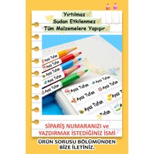 Piksel Grafik Renkli Okul Etiketi Kalem Defter Etiketi Özel Isim Yazılabilen Etiket 230 Adet