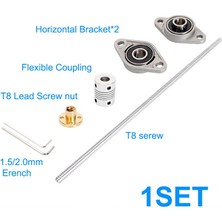 Bettyabecky T8 Kurşun Vida Kurşun 8mm 500MM 400MM 350MM 200MM 100MM Dikey Yatay Kiti KFL08 KP08 Somun Rulmanlı Cnc 3D Parçaları (Yurt Dışından)