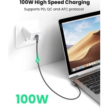 Bettyabecky Ugreen Usb-C - Usb-C Kablosu 90 Derece 100W Pd Apple MacBook Pro Air Için Hızlı Şarj Kablosu Huawei Matebook iPad Pro 2020 Chromebook Pixel 4 Xl Samsung Galaxy (Yurt Dışından)