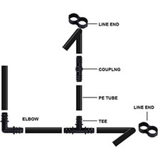 Bettyabecky Damlama Borusu Için Sulama Bağlantı Parçaları Kiti -6 Tee, 6 Kaplin, 6 Uç, 6 Dirsek - 16MM Uyumlu Damla Yağmurlama Sistemleri (Yurt Dışından)