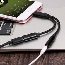 Bettyabecky Kulaklık 2'si 1 Arada Adaptör Tip C - 3,5 mm Aux Ses Kablosu Usb-C 3,5 mm Jak Kulaklık Şarj Kablosu (Yurt Dışından)