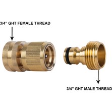 Bettyabecky Bahçe Hortumu Hızlı Bağlantı Prinç Hızlı Bağlantı Bahçe Hortumu Bağlantısı Su Hortumu Konnektörleri 3/4 Inç Ght (3 Takım) (Yurt Dışından)