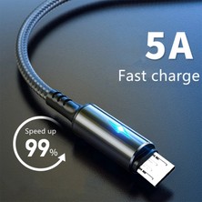 Bettyabecky Mikro USB Tip C Kablo 5A LED Hızlı Şarj Mikro Veri Kablosu Huawei Samsung Xiaomi iPhone Android Cep Telefonu Şarj Kabloları (Yurt Dışından)