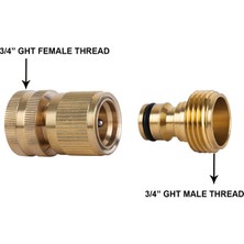 Bettyabecky Bahçe Hortumu Hızlı Bağlantı Prinç Hızlı Bağlantı Bahçe Hortumu Bağlantısı Su Hortumu Konnektörleri 3/4 Inç Ght (3 Takım), Hortum Konnektörü (Yurt Dışından)
