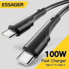 Bettyabecky Essager PD100W 60W USB C USB C Tipi Kablo Kablosu Hızlı Şarj Kablosu Xiaomi Pocox3 MacBook iPad Samsung Huawei Telefon Şarj (Yurt Dışından)