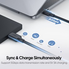 Bettyabecky Ugreen USB Tip C - Mikro USB 3.0 Harici Sabit Sürücü Hızlı Veri Aktarımı ve Şarj Senkronizasyon Kablosu Western Seagate Toshiba Canvio Samsung Galaxy S5 Not 3 (Yurt Dışından)