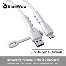 Bettyabecky (C Tipi Kablo Için) Bluewow Orijinal Veri Hattı Koruyucusu Android Için USB Şarj Aleti Kablosu Koruyucu Tel Sarıcı Koruma Yumuşak Silikon Kablo Koruyucu Aracı (Yurt Dışından)