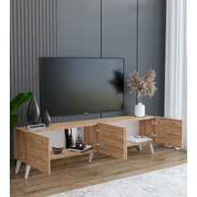 Suba Home Subahome Ahşap Görünümlü %100 Mdf 4 Kapaklı Tv Ünitesi 160 x 30 x 45 Modern ve Fonksiyonel Tasarım