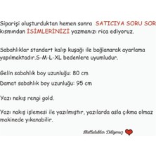 Lasilla Isimli Bride, Groom 2'li Set Sabahlık  Seti, Gelin, Damat Sabahlık