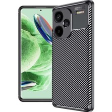 MTK Moveteck Xiaomi Redmi Note 13 Pro Plus Kılıf Kamera Korumalı Çizgili Karbon Desenli Görünümlü Uzun Ömürlü Renk Atmaz Silikon Armor Fit Kapak