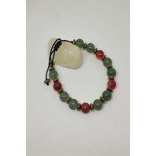 Bade Accessories 8 mm Aventurin, Karnelyan Akik, Hematit Doğaltaş Bileklik