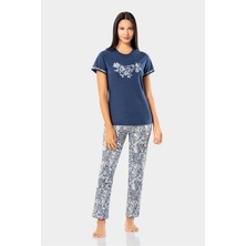Erdem Lacivert Kadın Pijama Takımı 2023-27 Lacivert 325107