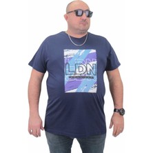 Starbattal Erkek Büyük Beden Sıfır Yaka Tişört Ldn 23183 Marin