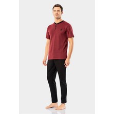 Erdem İÇ Gİyİm Erdem Bordo Erkek Yazlık Pijama Takımı 2023-08 Renk Bordo Beden M 105008