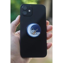 Excarpin Gitar Çalan Astronot Telefon Tutucu Pop Socket Rahat Kullanım Parmak Tutucu