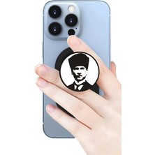 Excarpin Atatürk Silüet Telefon Tutucu Pop Socket Rahat Kullanım Parmak Tutucu