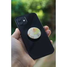 Excarpin Retro Atlas Dünya Telefon Tutucu Pop Socket Rahat Kullanım Parmak Tutucu