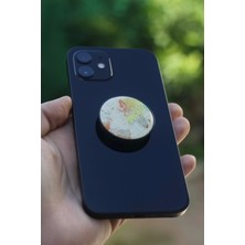 Excarpin Retro Atlas Dünya Telefon Tutucu Pop Socket Rahat Kullanım Parmak Tutucu