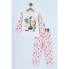 Enen Baby Cute Mantar Basklılı Pamuk Kumaş Çocuk Pijama Takım - ENEN0001105 - Pembe - 7-8 Yaş