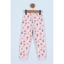 Enen Baby Cute Mantar Basklılı Pamuk Kumaş Çocuk Pijama Takım - ENEN0001105 - Pembe - 7-8 Yaş