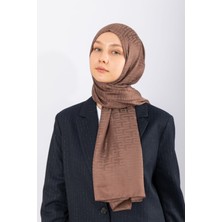 Hijabchi Ithal Ipeksi Jakar Geometrik - Kahve