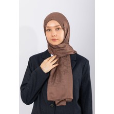 Hijabchi Ithal Ipeksi Jakar Geometrik - Kahve