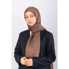 Hijabchi Ithal Ipeksi Jakar Geometrik - Kahve