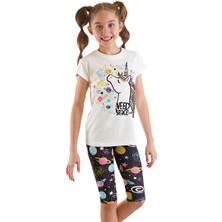 MSHB&G Uzayda Unicorn Kız Çocuk T-Shirt Tayt Takım