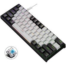 Valkyrie Leaven K620 -5 Blue Switch Mekanik Gaming Oyun Klavyesi Rgb 61 Key Mavi Tuş Type-C Klavye Siyah-Beyaz