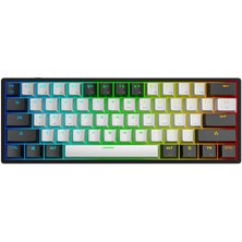 Valkyrie Leaven K620 -5 Blue Switch Mekanik Gaming Oyun Klavyesi Rgb 61 Key Mavi Tuş Type-C Klavye Siyah-Beyaz