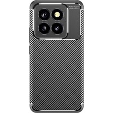 Case 4u Xiaomi Mi 14 Pro Uyumlu Kılıf Rugged Armor Karbon Desenli Lüx Negro Silikon Arka Kapak Siyah