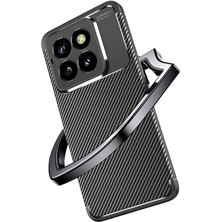 Case 4u Xiaomi Mi 14 Pro Uyumlu Kılıf Rugged Armor Karbon Desenli Lüx Negro Silikon Arka Kapak Siyah