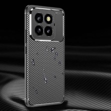 Case 4u Xiaomi Mi 14 Pro Uyumlu Kılıf Rugged Armor Karbon Desenli Lüx Negro Silikon Arka Kapak Siyah