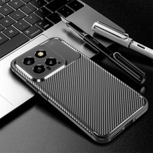 Case 4u Xiaomi Mi 14 Uyumlu Kılıf Rugged Armor Karbon Desenli Lüx Negro Silikon Arka Kapak Siyah