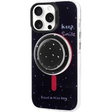 Case 4u Apple iPhone 15 Pro Max Kılıf Magsafe Şarj Özellikli Tak-Çıkar Pop Soketli Tiktok Kapak Siyah