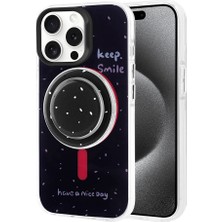 Case 4u Apple iPhone 15 Pro Max Kılıf Magsafe Şarj Özellikli Tak-Çıkar Pop Soketli Tiktok Kapak Siyah