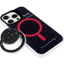 Case 4u Apple iPhone 15 Pro Max Kılıf Magsafe Şarj Özellikli Tak-Çıkar Pop Soketli Tiktok Kapak Siyah