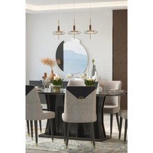 Mobetto Bella Sabit 6 Kişilik Salon&mutfak Yemek Masası - Gri