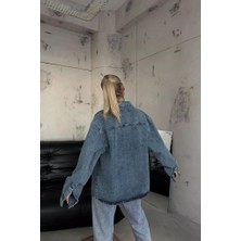 Black Fashion Oversize Denim Gömlek