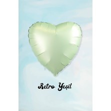 Pekshop Retro Yeşil Kalp Folyo Balon 18INÇ 45CM Retro Renk Balon