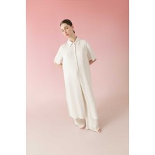 ROMAN Maksi Boy Yırtmaçlı Tunik Taş Y2413305_044