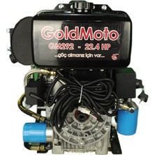 Goldmoto GM292F-G2 Dizel Motor 22.4 Hp Marşlı Krank Mili Konik Kısa