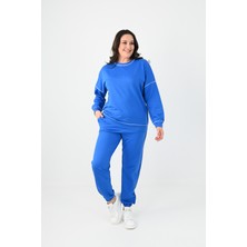 Koza Kadın Büyük Beden Ters Dikişli Eşofman Takımı 8082