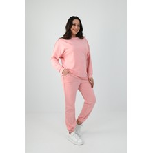 Koza Kadın Büyük Beden Ters Dikişli Eşofman Takımı 8082