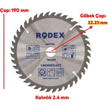 Badem10 Ahşap Mdf Mobilya Tahta Sunta Dolap Kesme Testeresi Metal Elmas Testere 190 mm 40 Diş