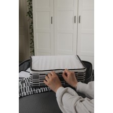 Nutex 6'lı Valiz Düzenleyici Bavul Içi Organizer Set - Seyahat Hurcu - Zebra Desen(Beyaz)