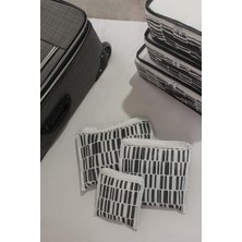 Nutex 6'lı Valiz Düzenleyici Bavul Içi Organizer Set - Seyahat Hurcu - Zebra Desen(Beyaz)