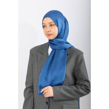Hijabchi Şal Saten Kırınkıl Indigo