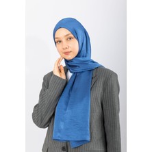 Hijabchi Şal Saten Kırınkıl Indigo